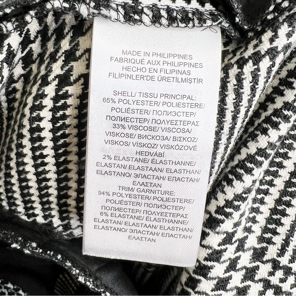 NEW Lauren Ralph Lauren Houndstooth Trouser Pants Black & White Size 4 - Picture 7 of 8